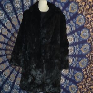 Black Rabbit Fur Coat. Vintage French Rabbit Fur